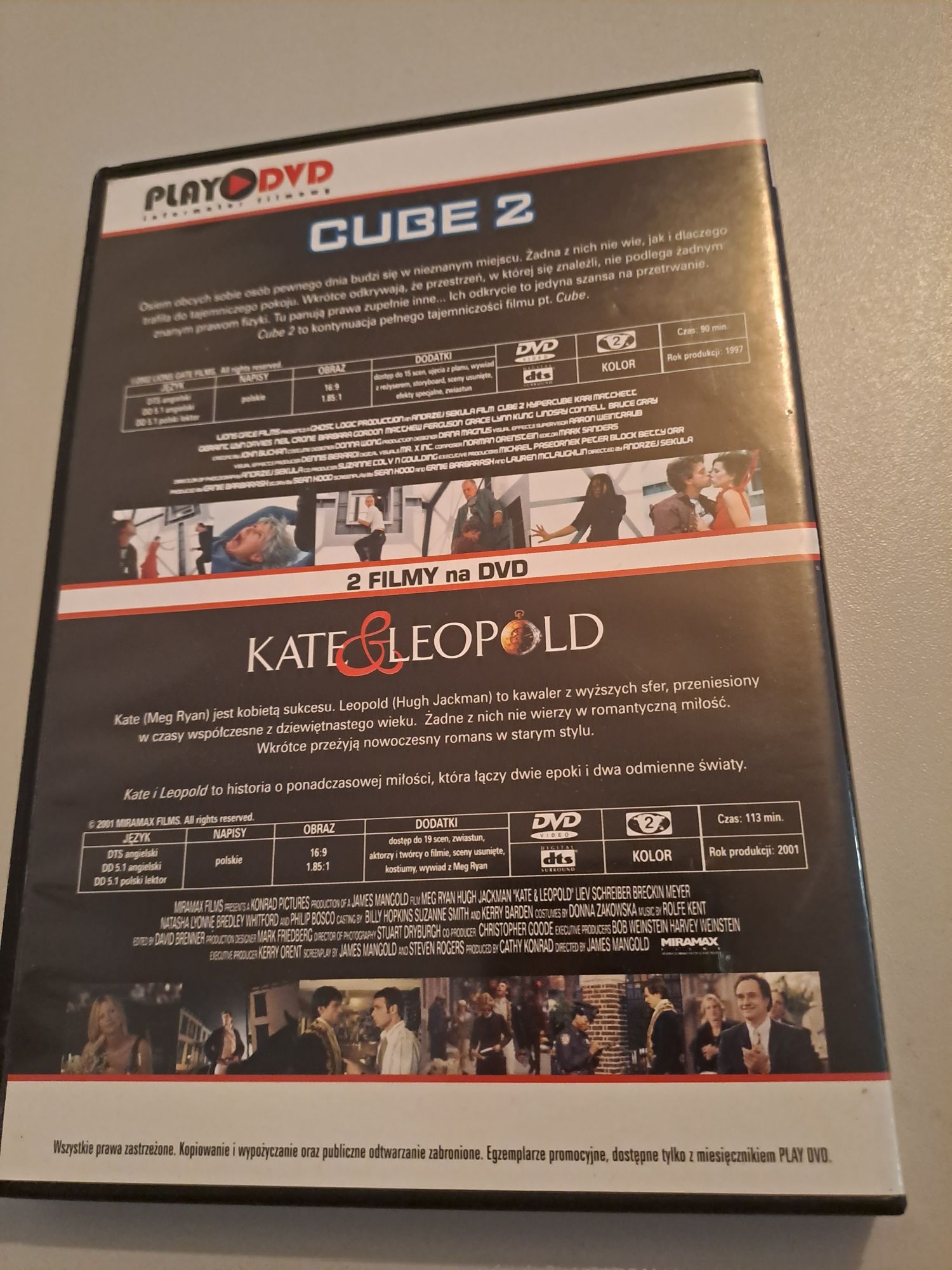 Cube 2/ Kate & Leopold dvd