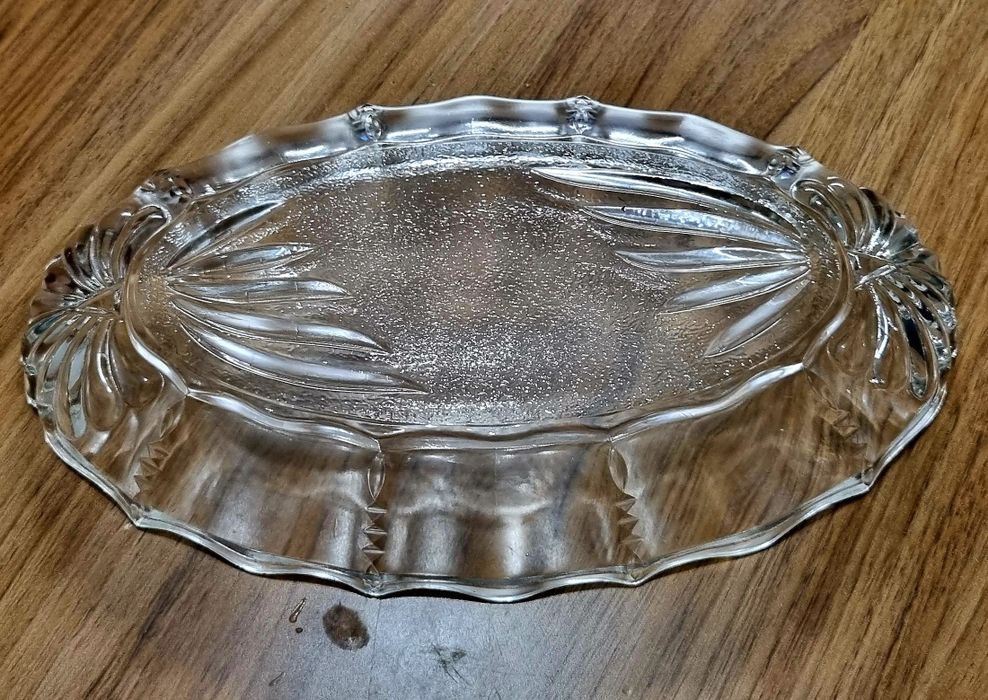 Zabytkowe półmiski szkło/kryształ - 2 sztuki