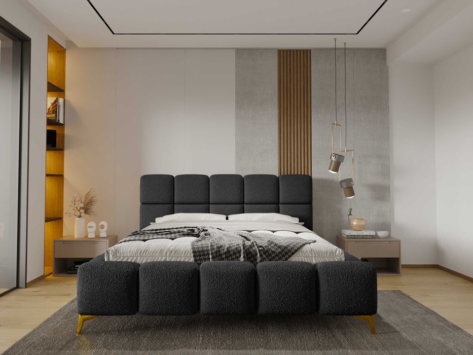 Łóżko Sypialnianie z Pojemnikiem + stelaż metalowy Cloud PRODUCENT