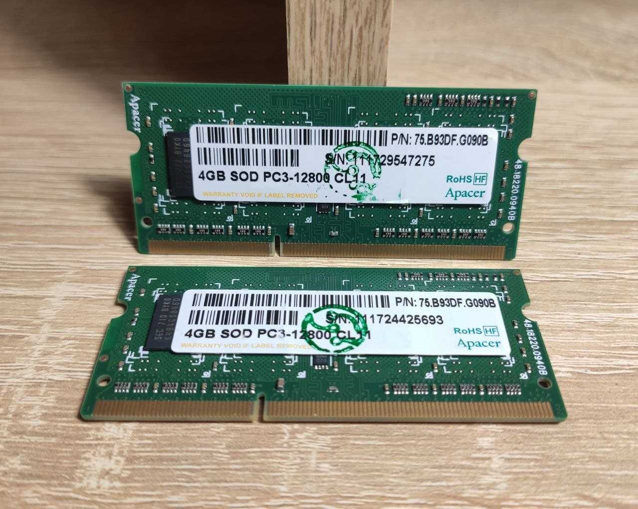 8gb 1600mhz ddr3 (комплект 4+4) в ноут/неттоп