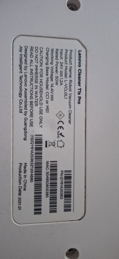 Lenovo T1s pro odkurzacz robot+ baza