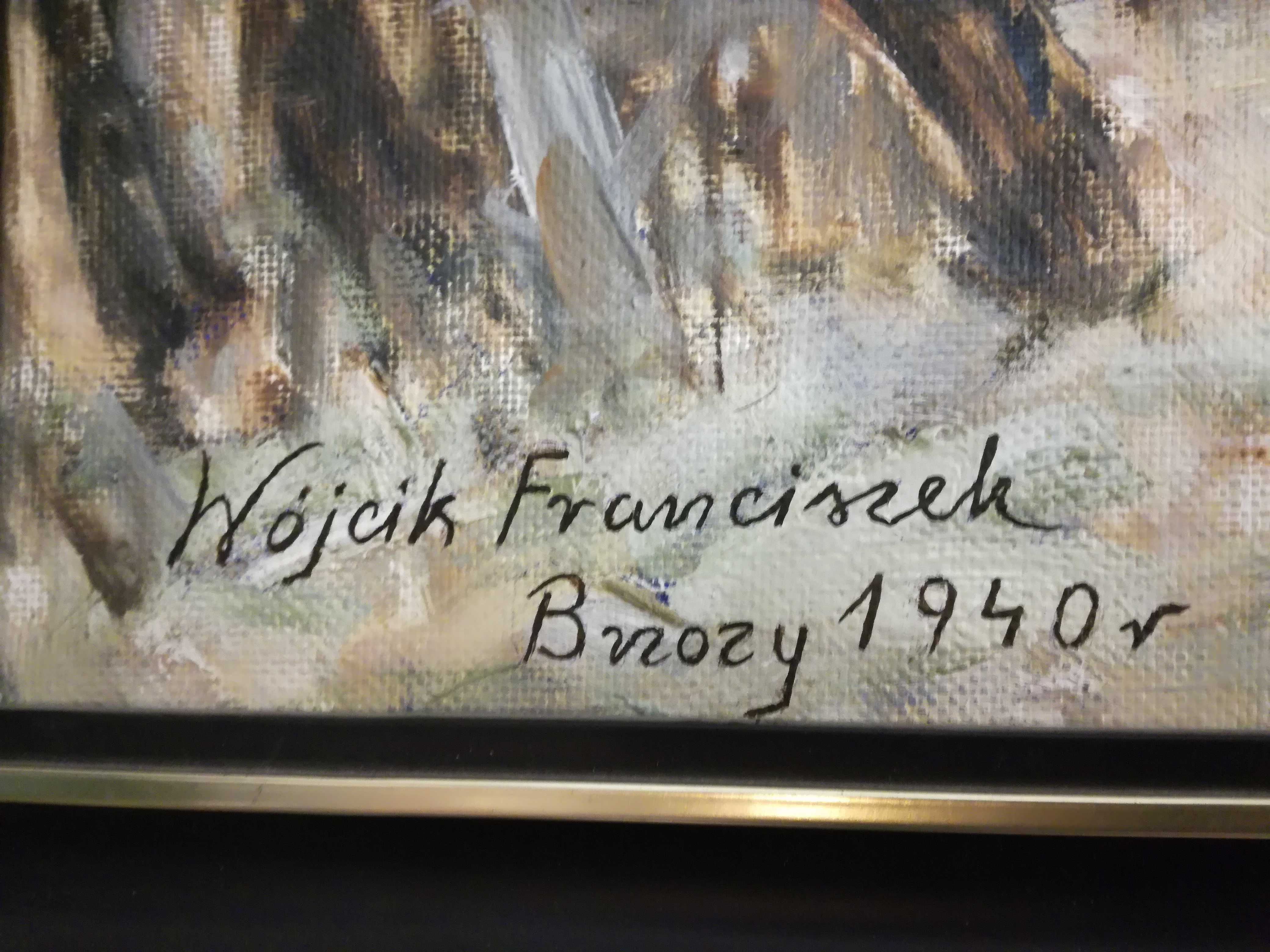 Franciszek WÓJCIK, Brzozy, nastrojowy obraz olejny
