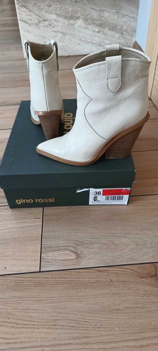 Botki kowbojki beż Gino Rossi