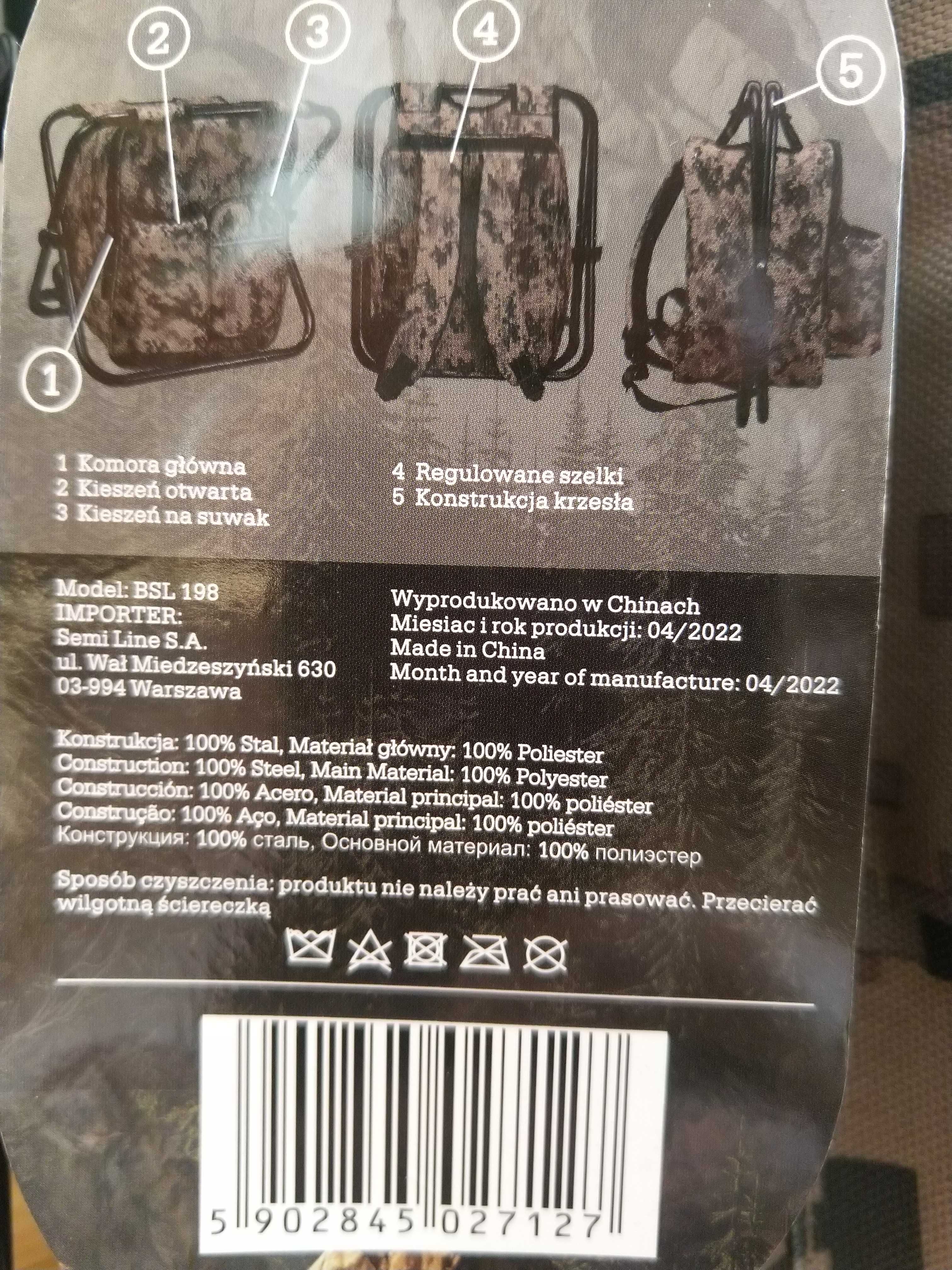 NAJTANIEJ Plecak Militarny z Krzesełkiem Krzesełko Na Ryby Turystyczny
