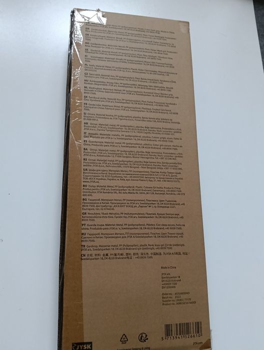 Szafa tekstylna DAMHUS – ciemnoszara, 150 cm – NOWA