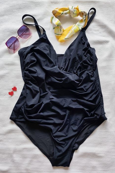 Strój kąpielowy jednoczęściowy czarny Lindex Plus size