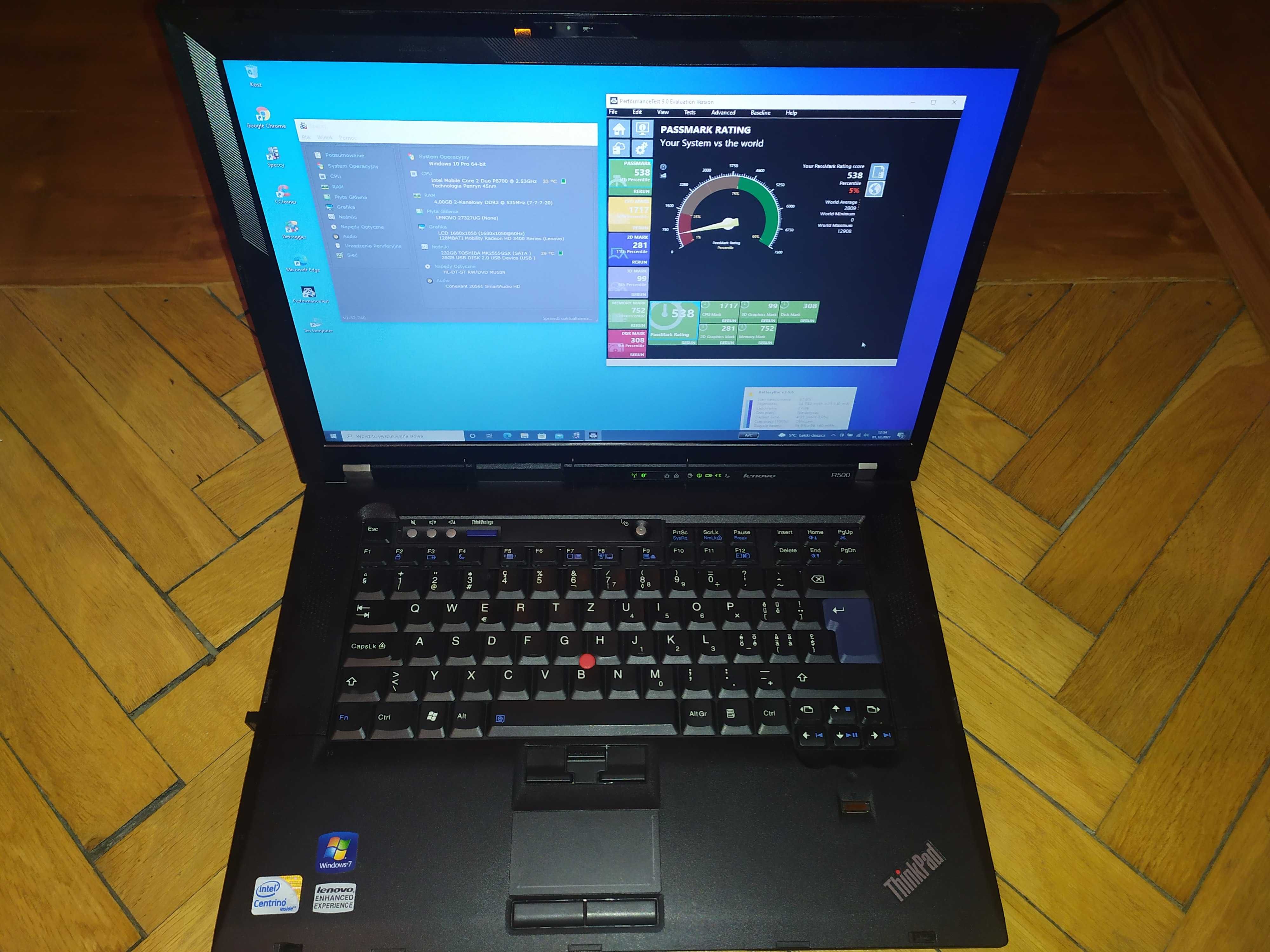 Laptop 15 Lenovo ThinkPad R500 vPro IP ATI HD HDMI Win 7 10 SSD