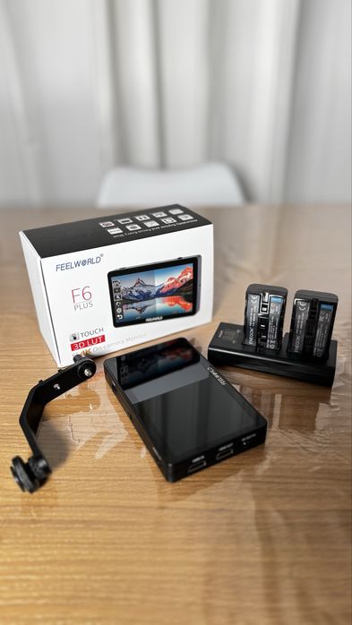 Monitor Feelworld F6 Plus + 2 Baterias + Carregador — Excelente Estado