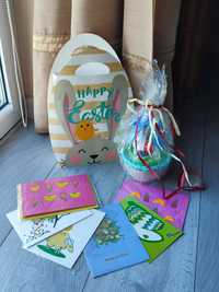 Zestaw wielkanocny dekoracje oraz pocztówki happy Easter