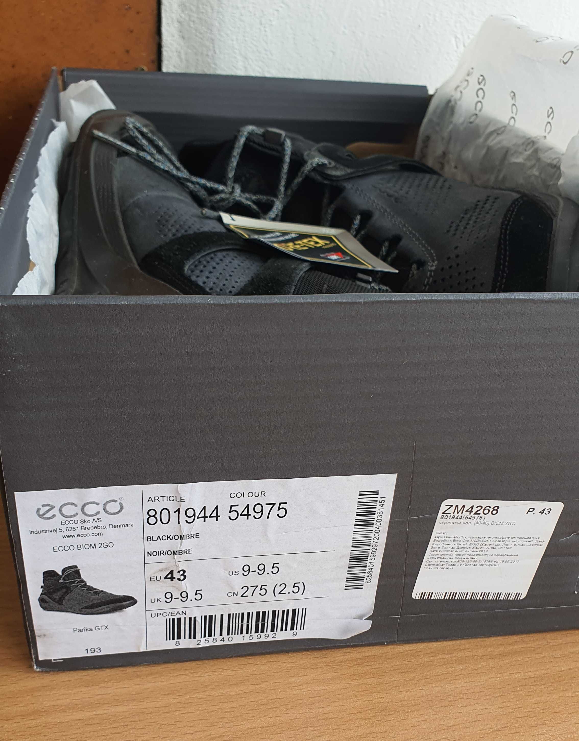 Ботинки ECCO ZM4268 BIOM 2GO GORE-TEX® (43размер).