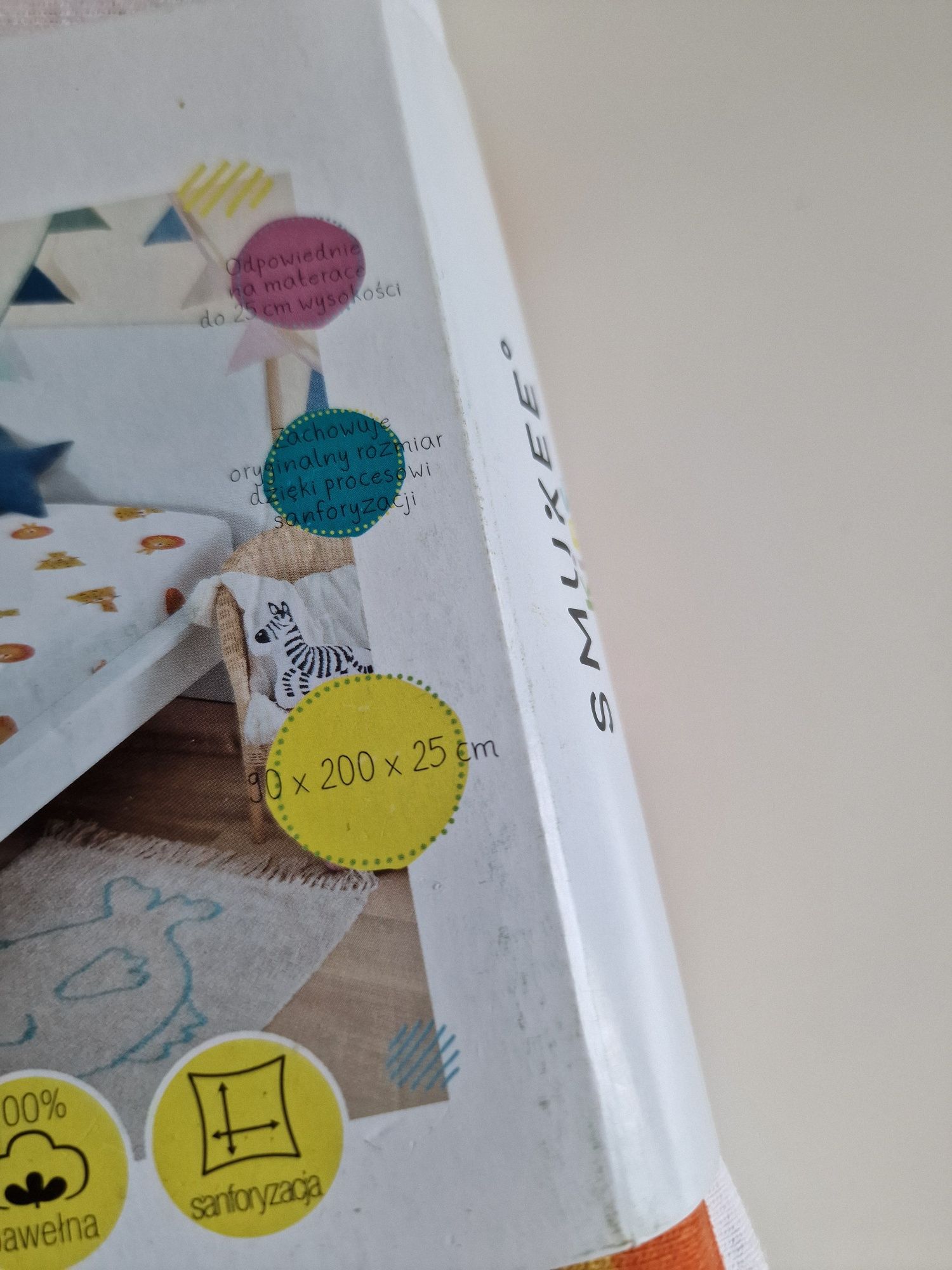 Nowe prześcieradło na gumce dziecięce 90 x200