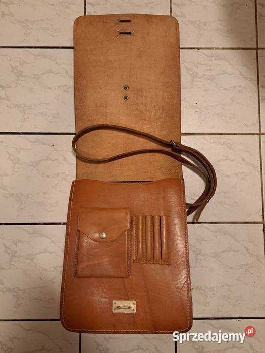Torba raportówka vintage PRL - 100% skóra