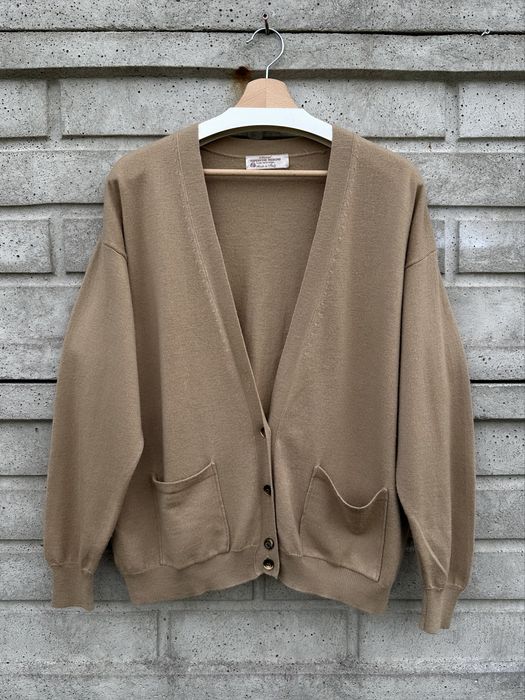 Brązowy, karmelowy, kardigan Marks & Spencer, 100% wełna, rozmiar XL