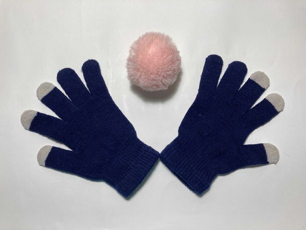 Синие перчатки, рукавички, варежки, рукавицы на 11 - 15 лет
