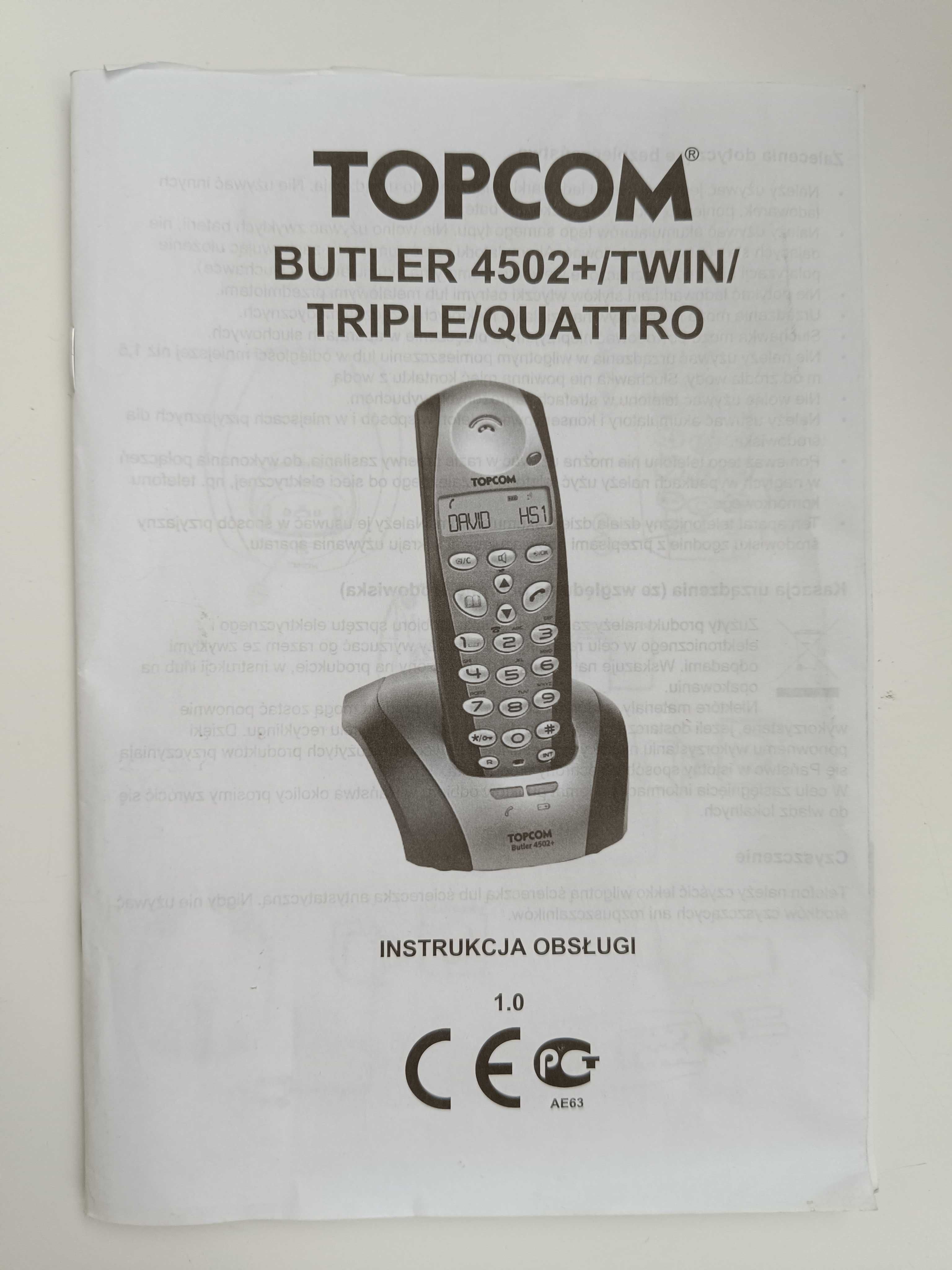 Telefon stacjonarny  Topcom Butler 4502+
