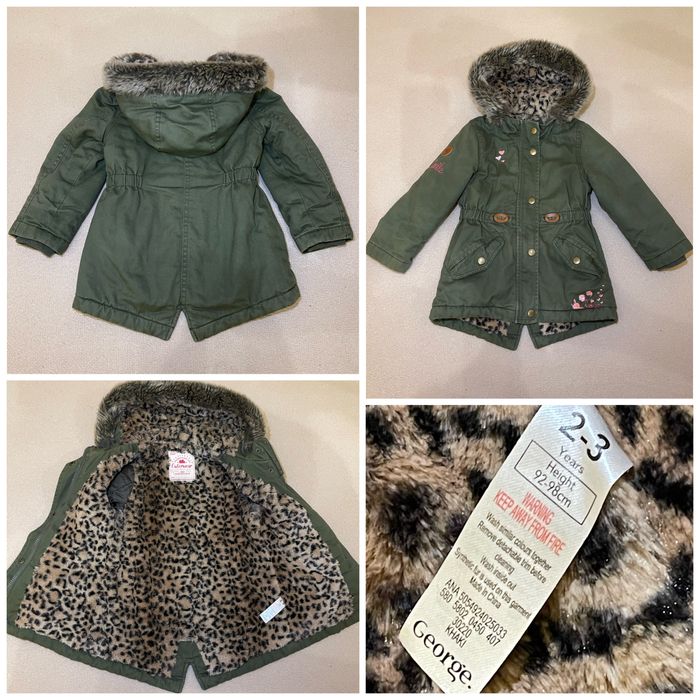 Детская куртка на девочку, George парка теплая джинсовая Ergee