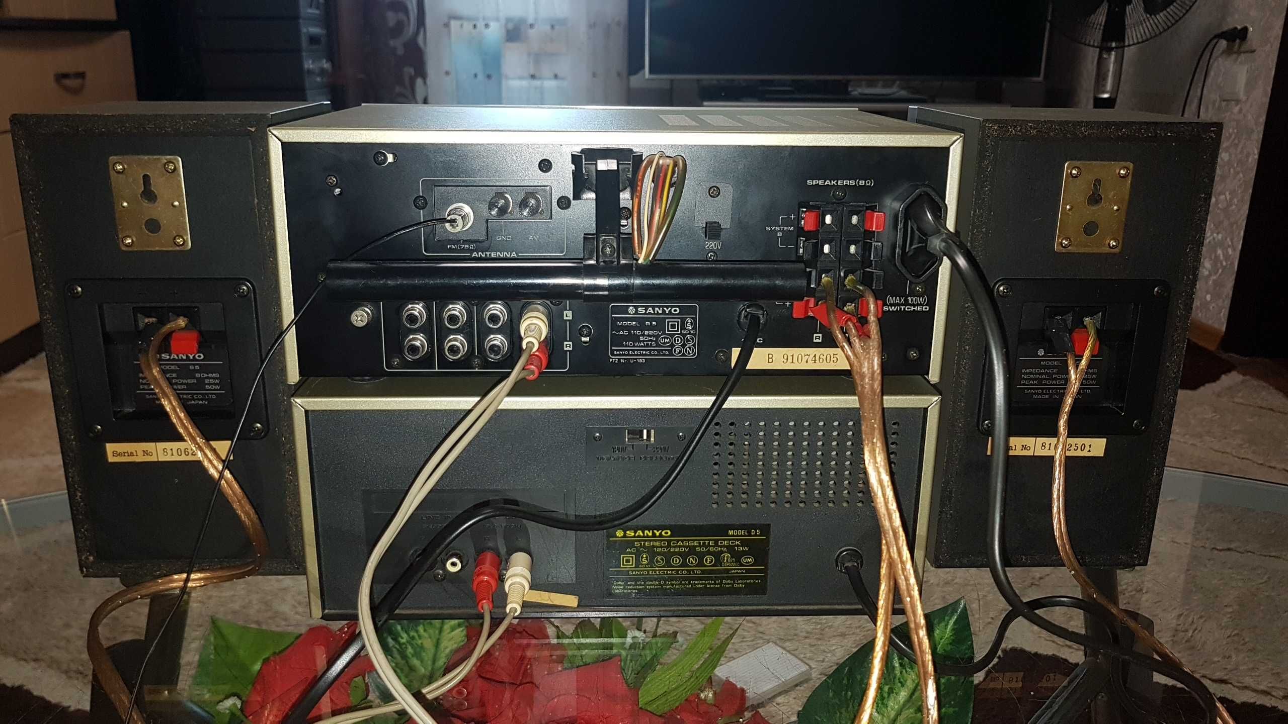 Усилитель/тюнер+дека SANYO R-5+D-5+S-5 mini system made in Japan