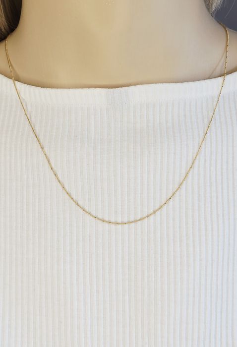 Złoty łańcuszek splot żmijka próba 585 14k