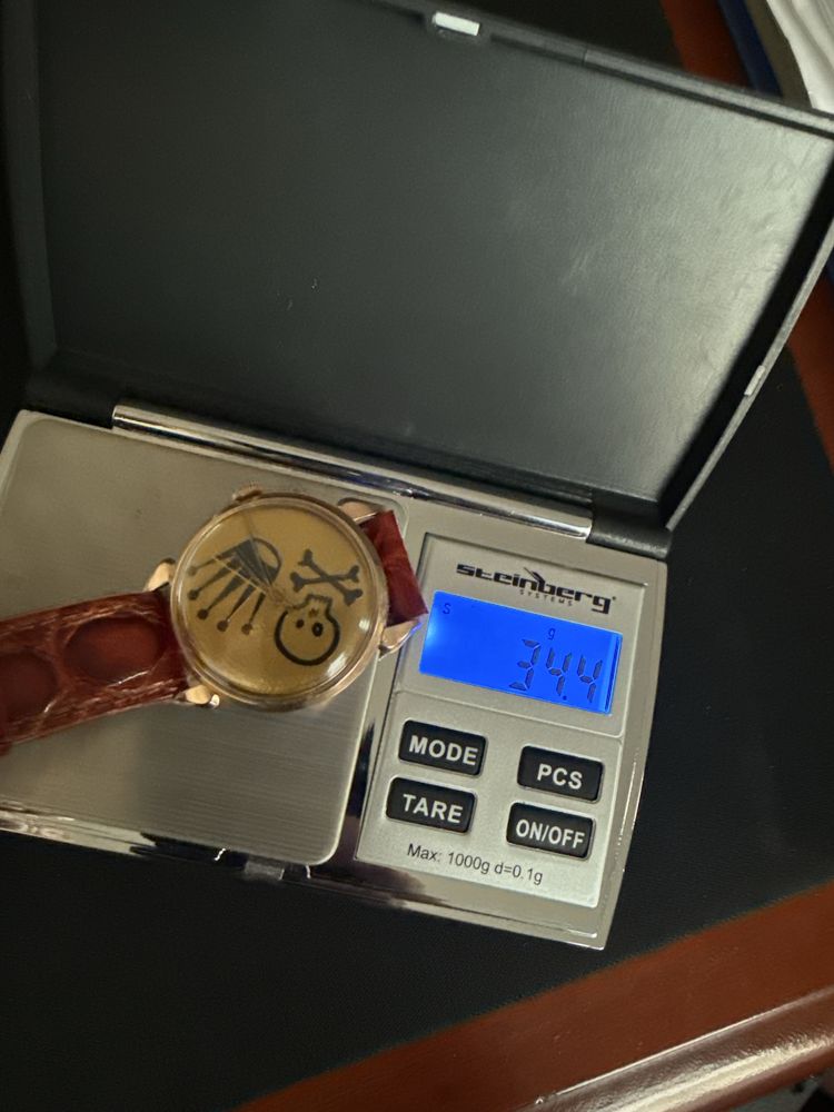zloty zegarex doxa „krab „ zloto pr 585, antymagnetic