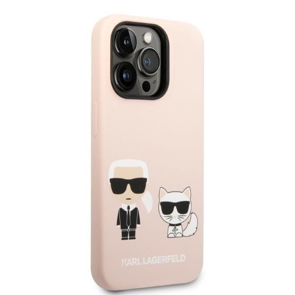 Karl Lagerfeld Etui iPhone 14 Pro 6,1" Silicone Jasnoróżowy Magsafe
