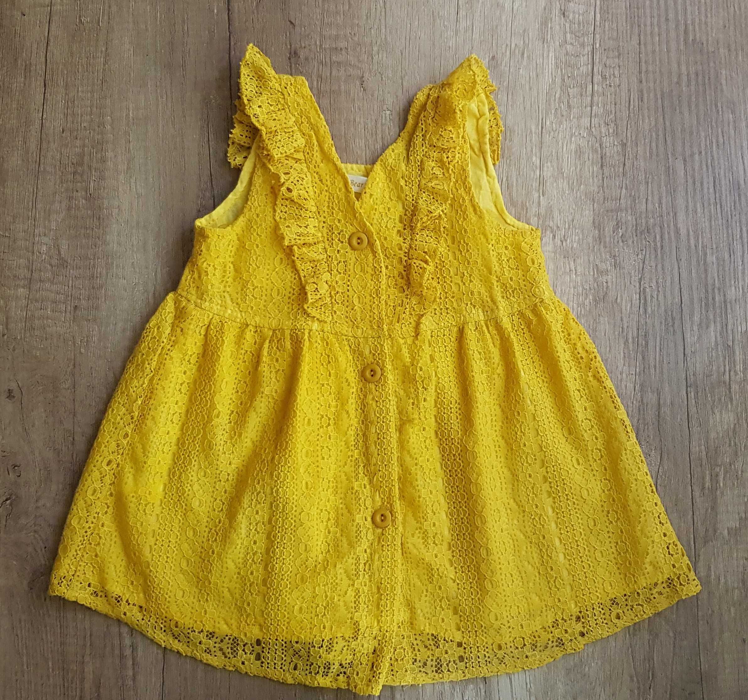 Śliczna koronkowa sukienka r. 86-98
