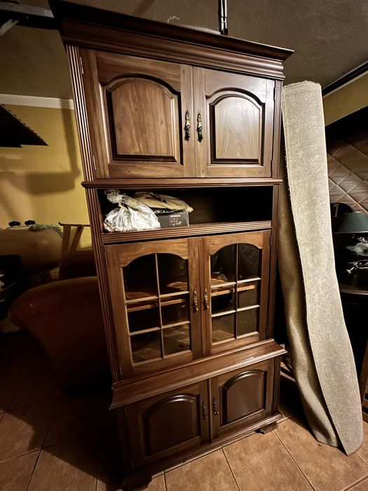 Movel Cristaleira Madeira Maciça