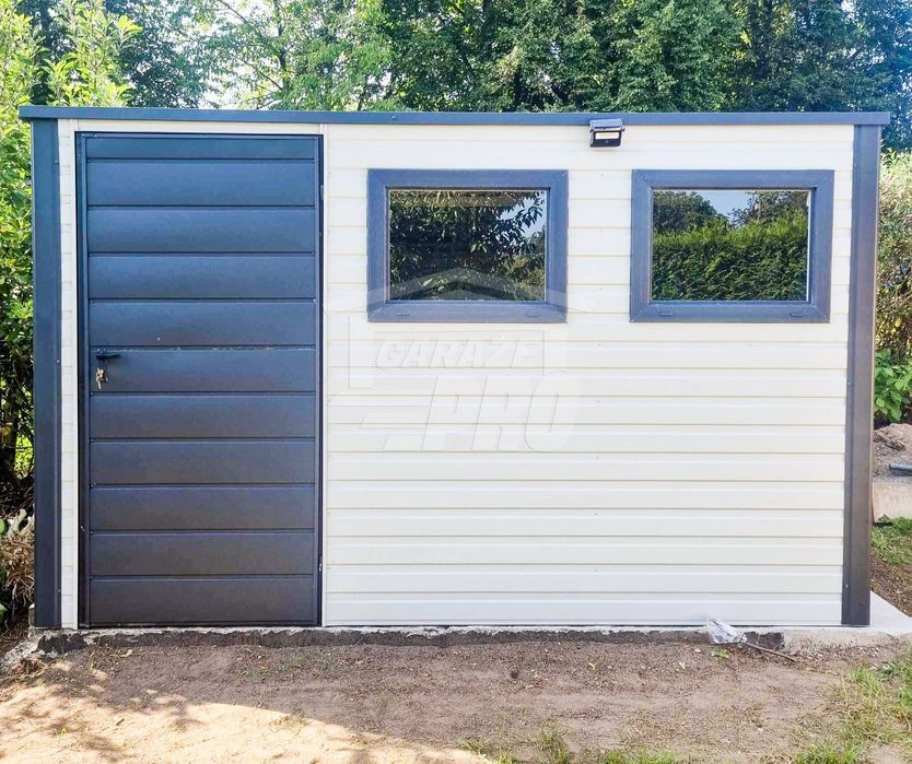 Schowek - domek ogrodowy 3x2,5m  drzwi - 2x okno dach spad w tył GP426