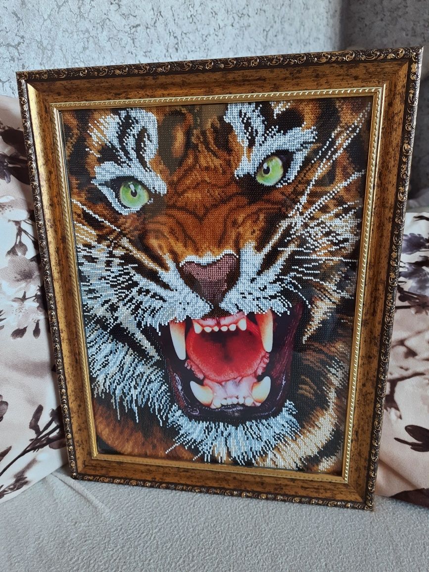 Картина бисером "Тигр"
