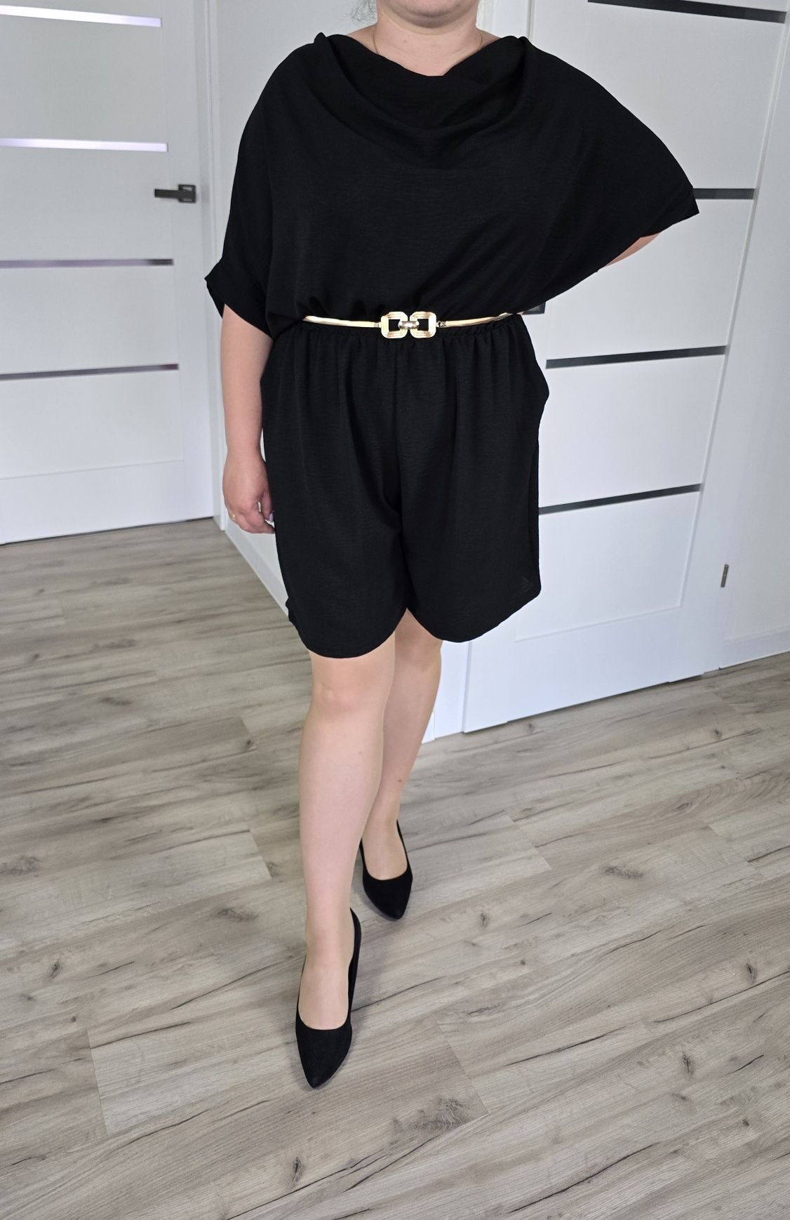 Kombinezon plus size czarny
