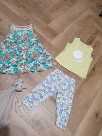 Zestaw sukienka top legginsy F&F Mothercare Tex r. 74-80 cm 9-12m