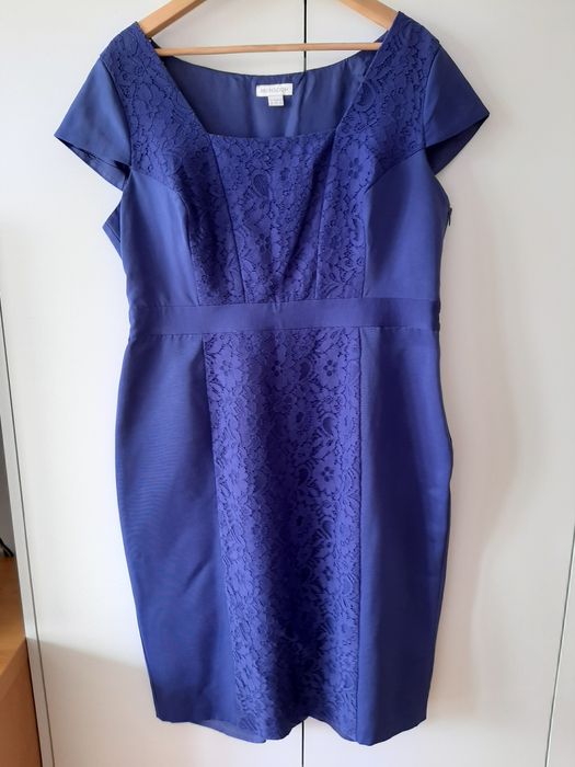 Fioletowa sukienka, wysoka jakość wykonania, wizytowo-imprezowa