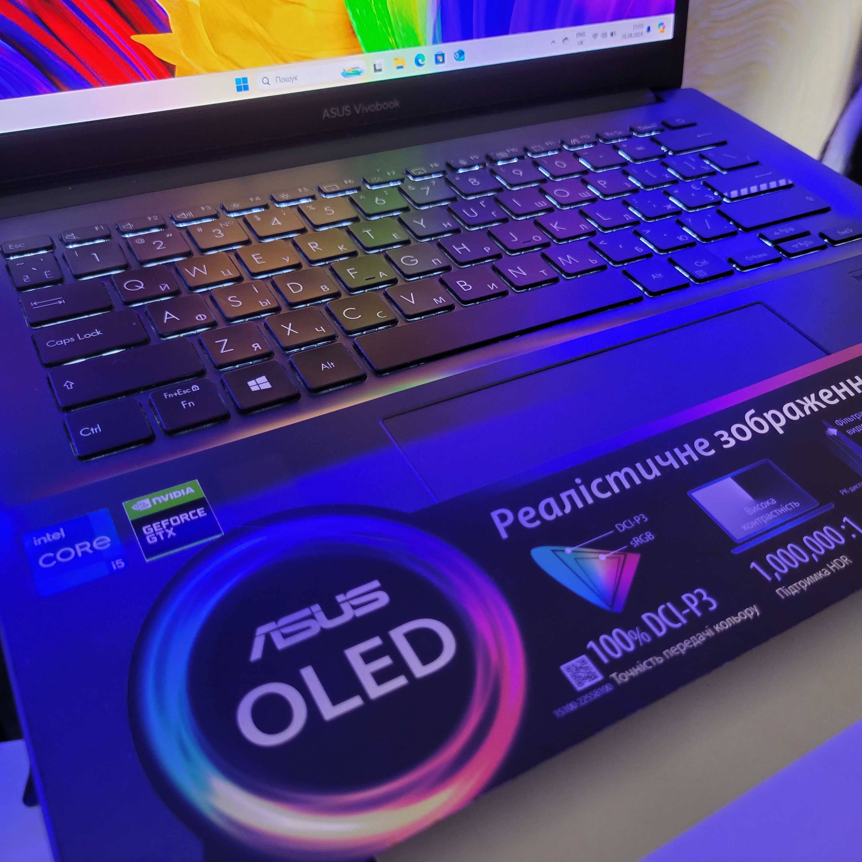 2K OLED 90Гц GTX1650 i5 11300h RAM16 NVME512 ноутбук ASUS VIVObook PRO