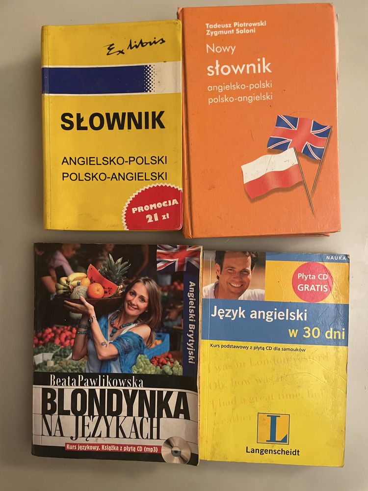 Zestaw 10 książek do nauki j.angielskiego: słowniki, gramatyka, kursy,