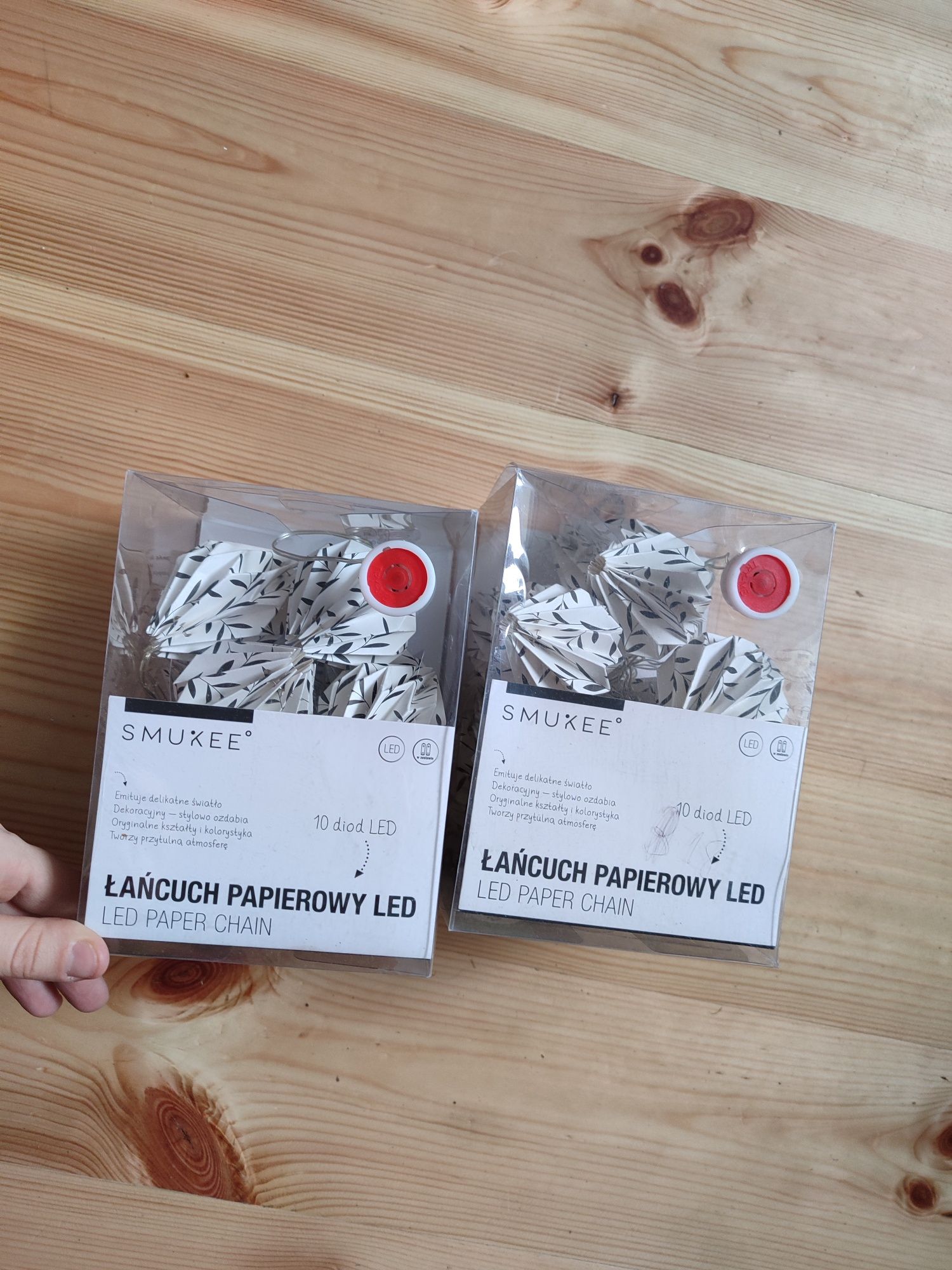 2 łańcuchy papierowe LED nowe +baterie
