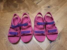 Sandałki Crocs różowo-fioletowe, C11, dwie pary
