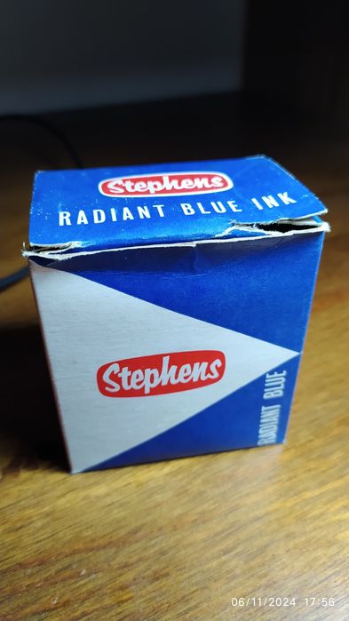 Frasco vintage de tinta Stephens - Radiante Blue