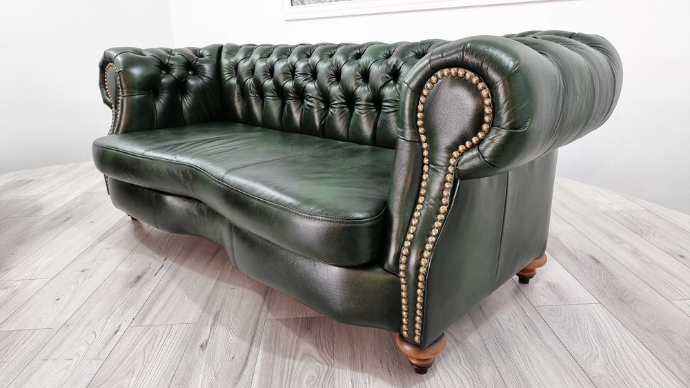 Zestaw pikowany Chesterfield MILTON 3+1+pufa/ skóra / producent