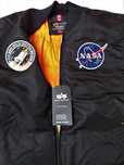 ALPHA INDUSTRIES Kurtka bomber Nasa 166107LP Czarny Slim Fit