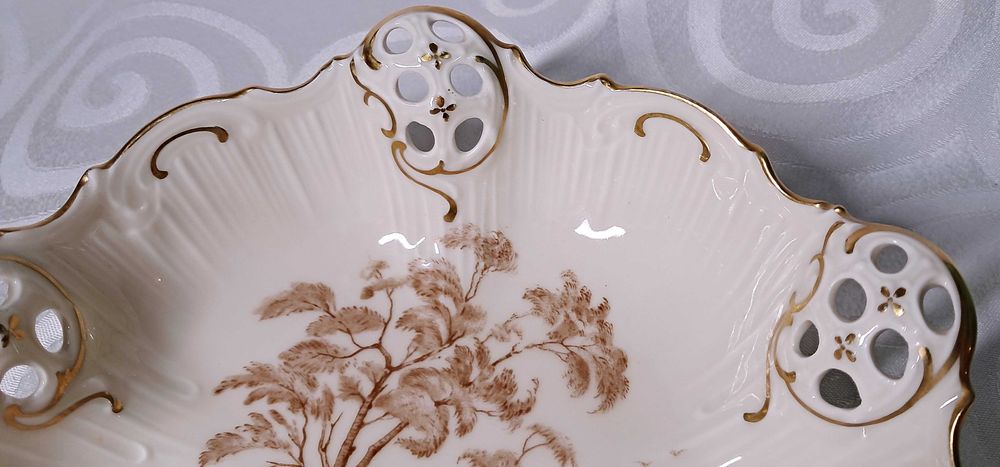 Patera na nóżkach Sygnatura Rosenthal Elfenbein Kronach Moliere