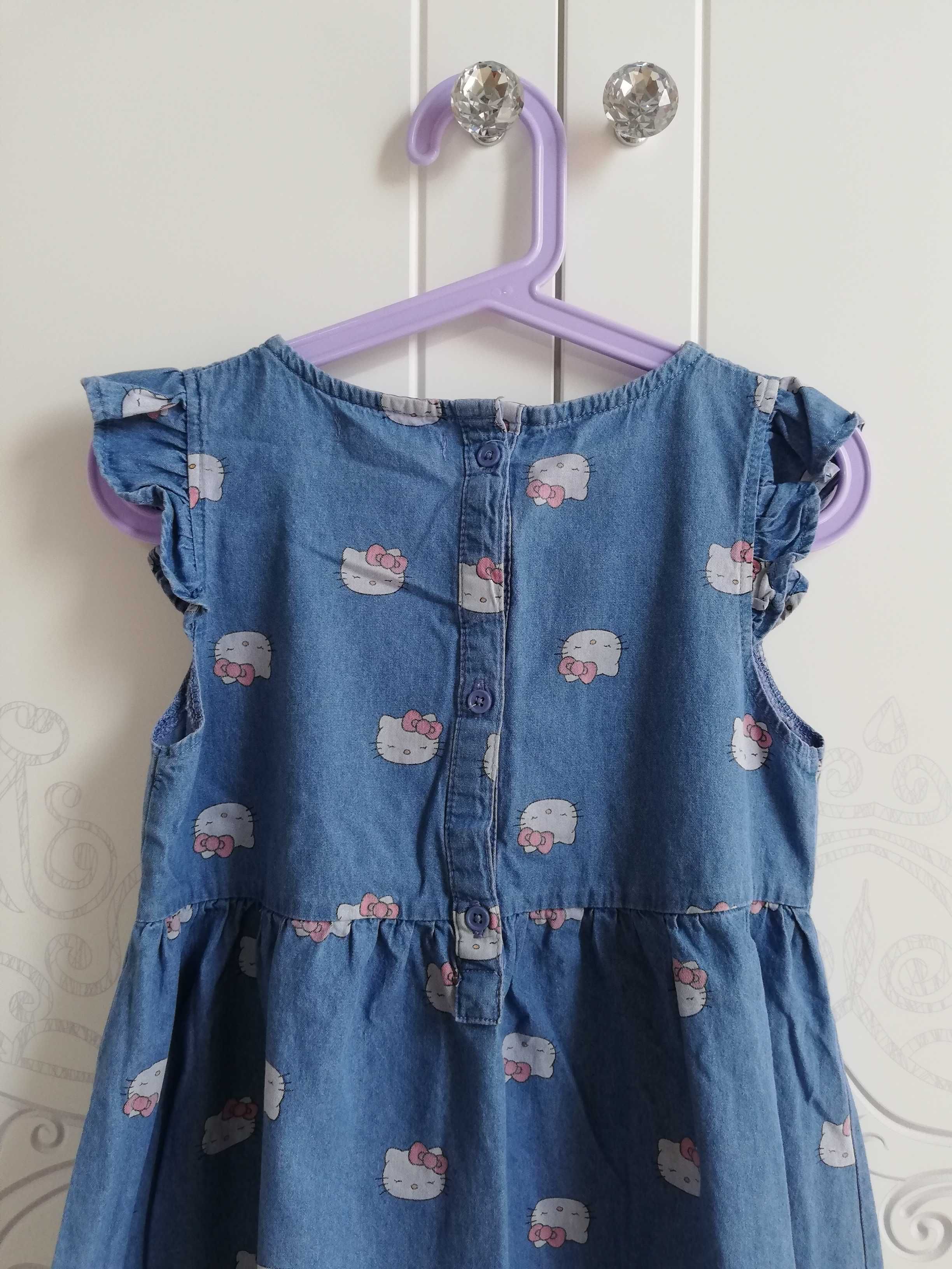 Nowa sukienka jeansowa Hello Kitty rozm 122 dla dziewczynki