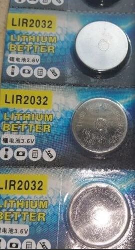 Аккумулятор литиевый LIR2032 (Li-ion 3.6v, размер CR2032)