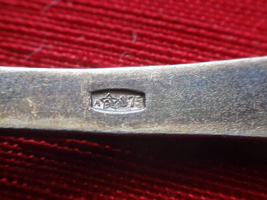 Srebrne łyżeczki w emalii 6 szt. Rosja - srebro