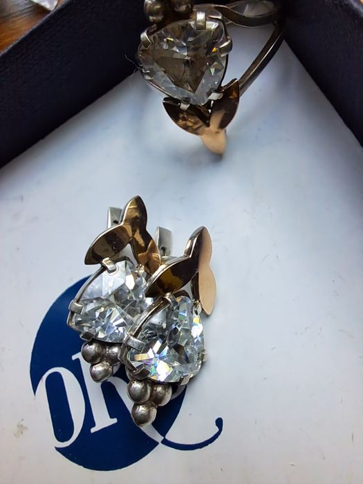 Срібний набір сережки і перстень