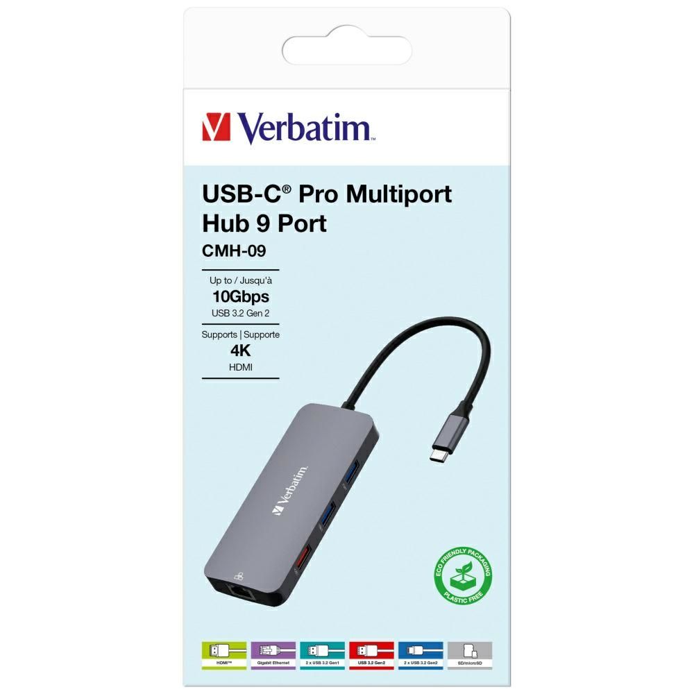 Verbatim Adapter Hub USB-C - HDMI/       3xUSB-A/SD/microSD/2xUSB-C/