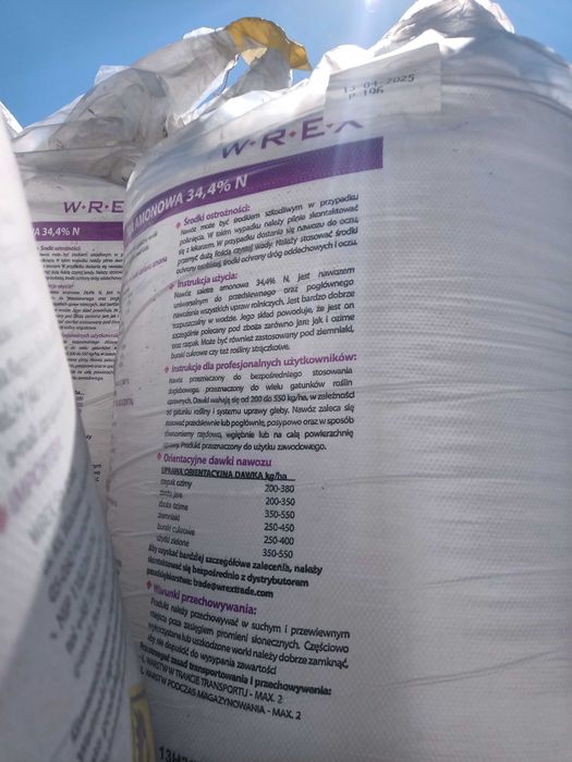 Saletr amonowa importowana saletra granulowana 34,4%N