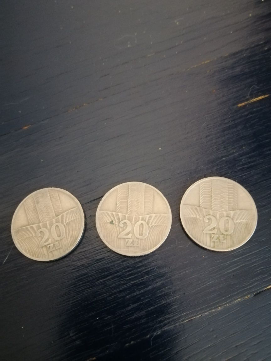 Monety 20 zł rok 1973 i 1974 stan bardzo dobry