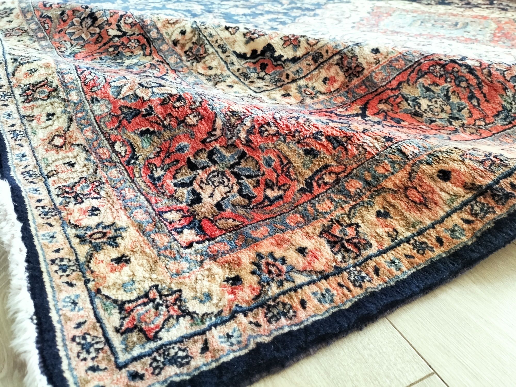 Pałacowy Perski ręcznie tkany wełniany dywan Meshed 267x370cm nr 1151