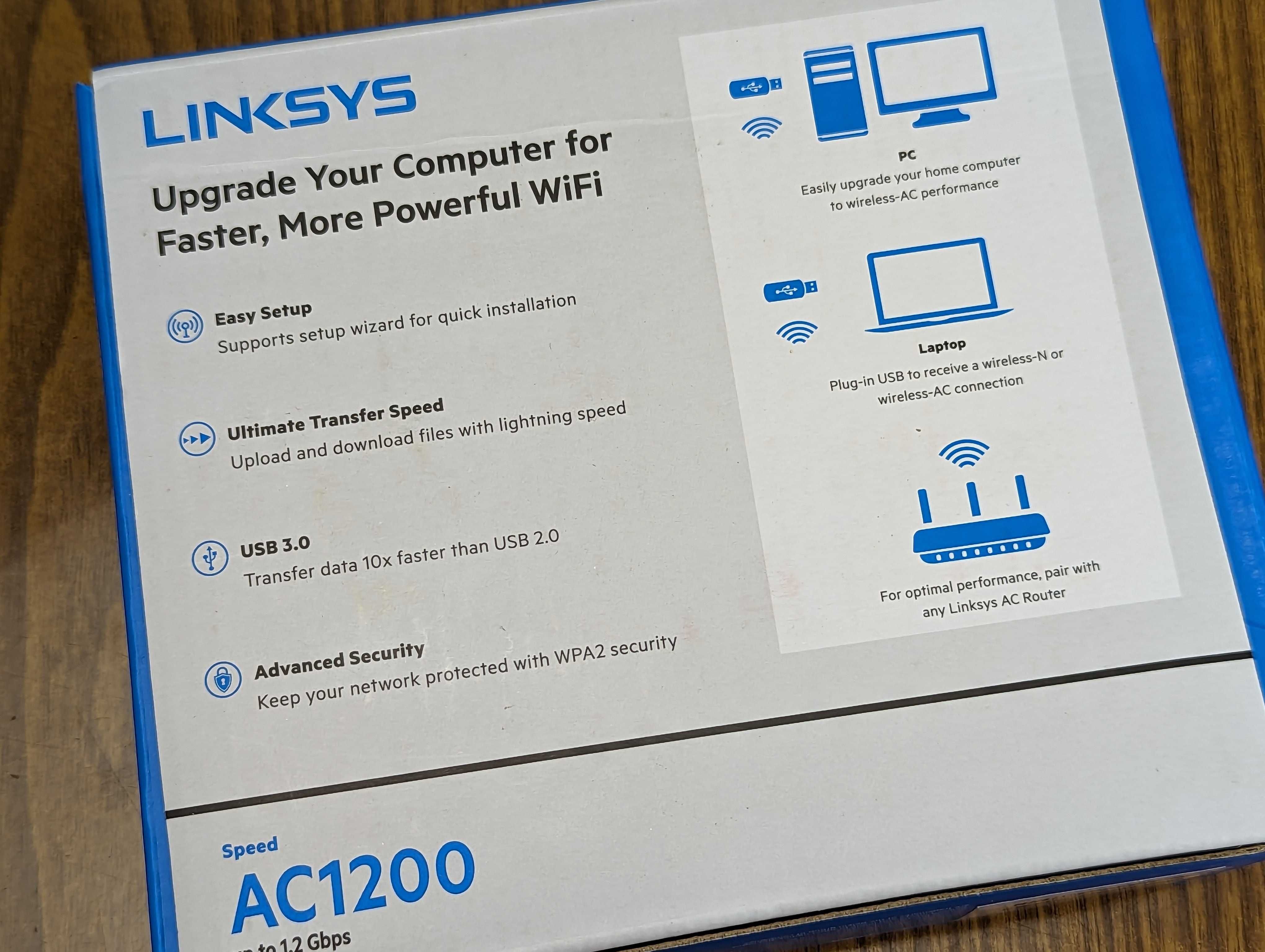 Wi-Fi адаптер сетевая карта Linksys WUSB6300V2 USB3.0 2,4/5 ГГц