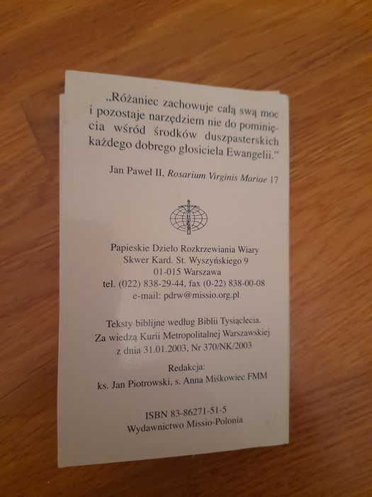 Żywy różaniec, tajemnice różańcowe, różaniec
