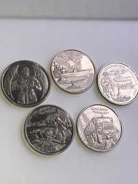 Пам‘ятні монети 5 штук номіналом 10 гривень. Гарний стан